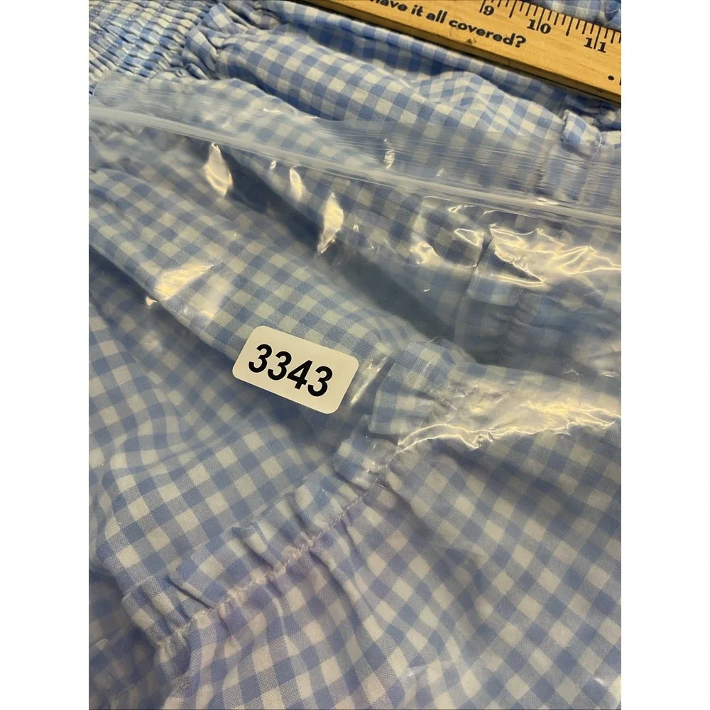 J Marie The‎ Julia Skort size L Blue and white smocked tiered Linen Gingham